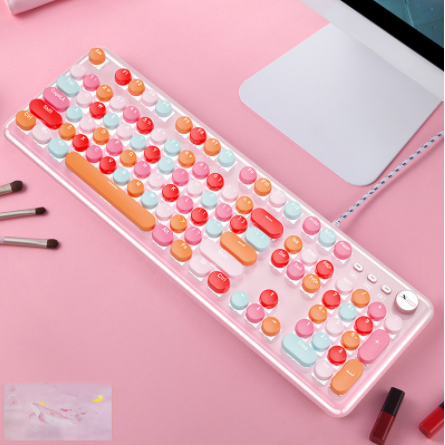 Macaron Clavier mécanique filé et jeu de souris de l'axe vert