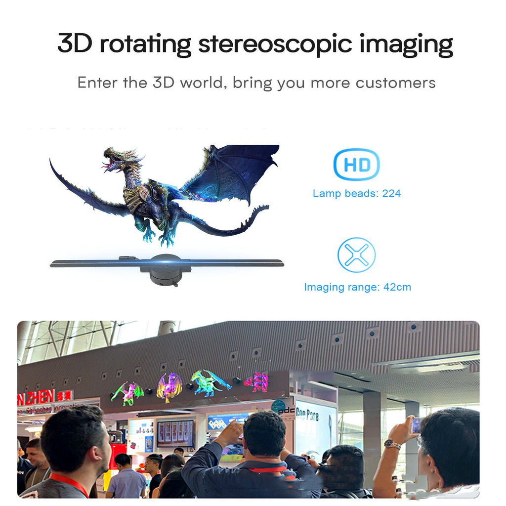Naked Eye 3d Stereo Projector Rotating Display Publicité Machine