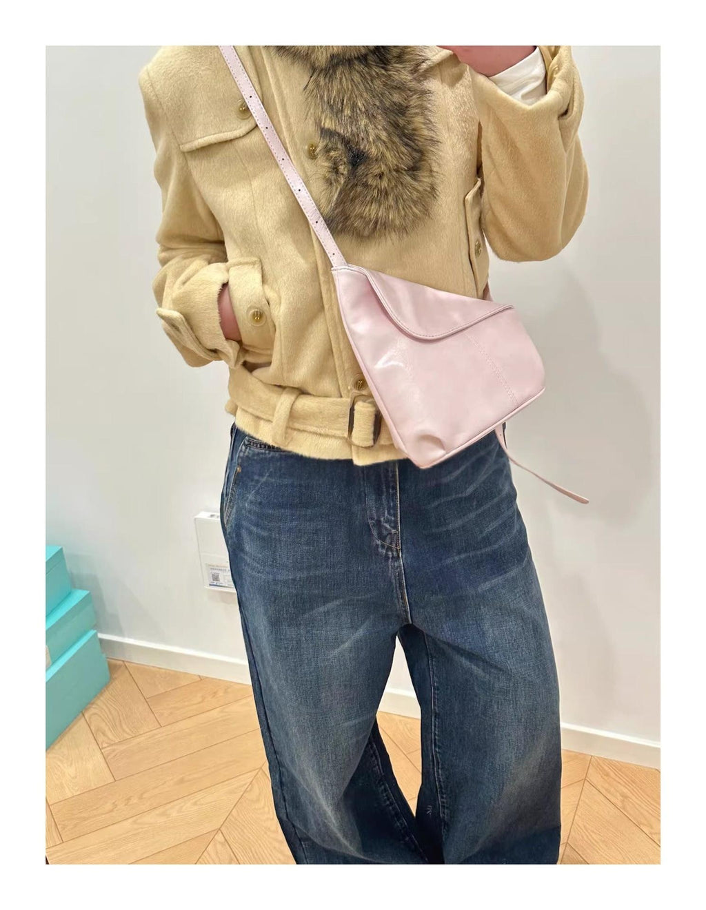 Arrivée Niche-design Sac de corps en cuir ciré à l'huile