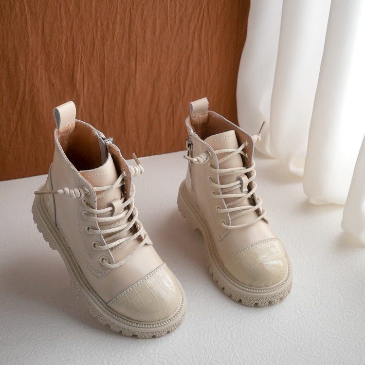 Chaussures en cuir pour enfants Martin Bottes Hauts
