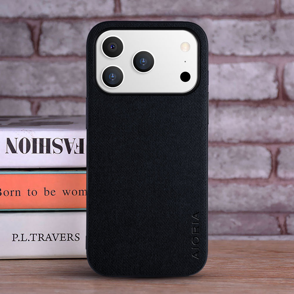 Coque de téléphone en tissu réel simple