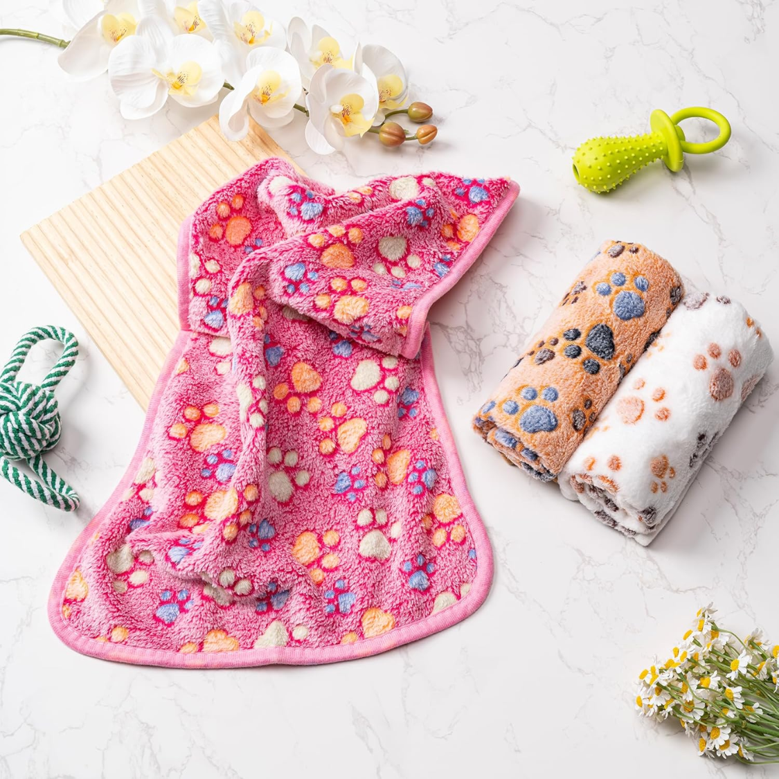 1 Pack 3 Blankets Fluffy Premium Flèche souple de couverture pour animaux de compagnie lancer pour chiot chien de chat