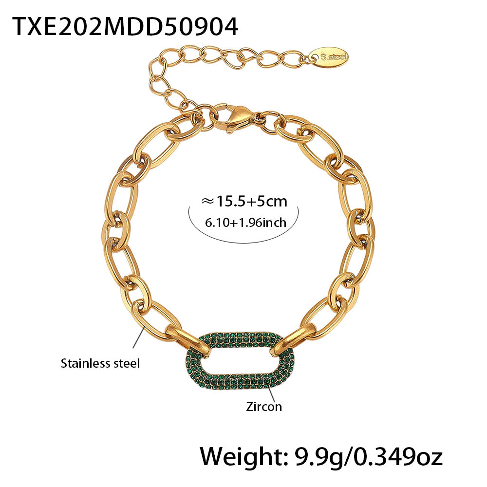 Bijoux en acier titane Acier inoxydable Micro-pave Zircon Collier et bracelet
