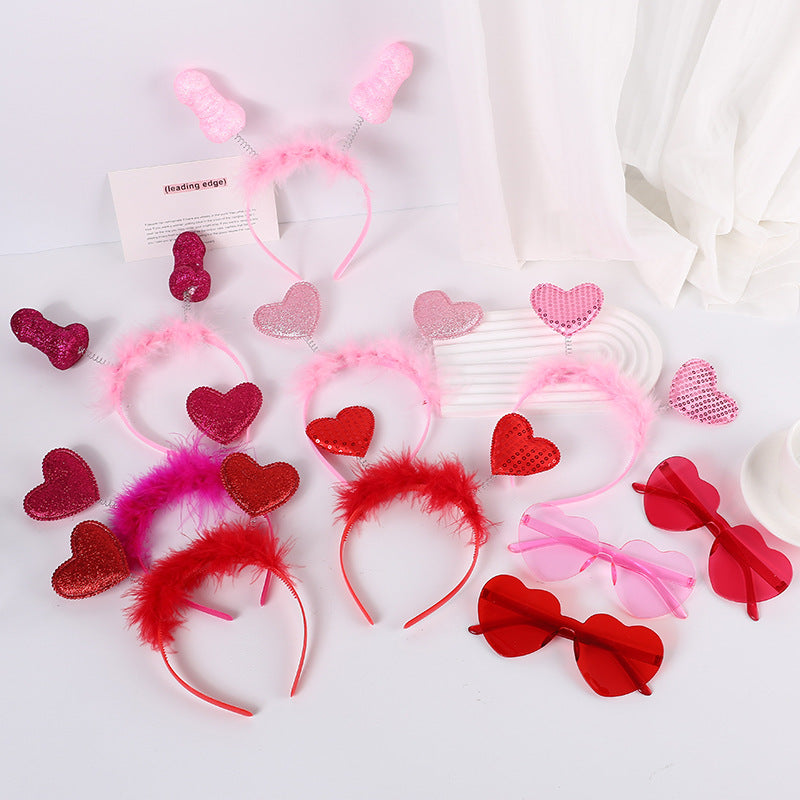 Accessoires de bandeau Cœur Rouge Trois dimensions