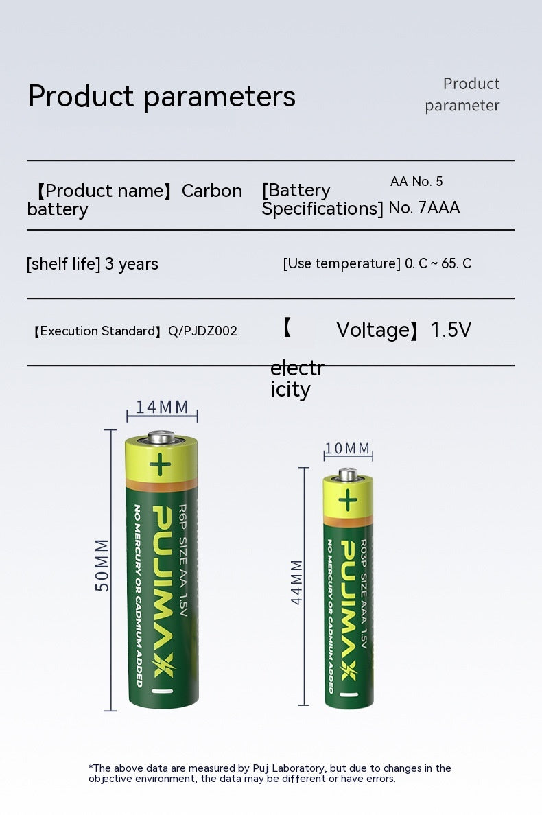 AA No 5 Carbon Zinc Batterie sèche de manganèse Petits jouets