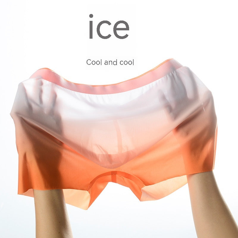 Spring and Summer Ice Silk Men's One-piece Full Seamless Boxers