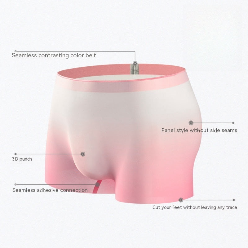 Spring and Summer Ice Silk Men's One-piece Full Seamless Boxers
