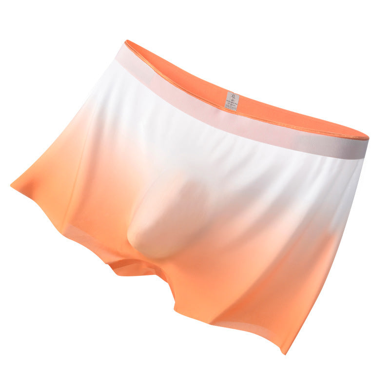 Spring and Summer Ice Silk Men's One-piece Full Seamless Boxers
