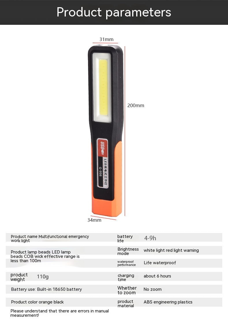 Lampe de travail réparation automatique Super Bright Strong Light Led avec aimant voiture réparation lumière Flash