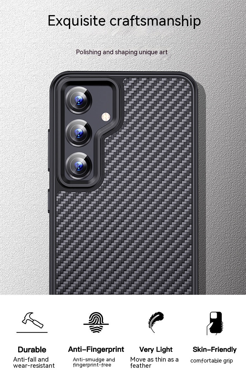 Boîtier de téléphone Aramid Fibre givrée Couverture de protection anti-goutte Coque magnétique