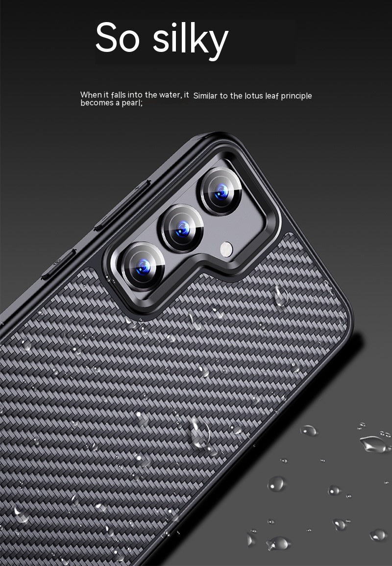 Boîtier de téléphone Aramid Fibre givrée Couverture de protection anti-goutte Coque magnétique