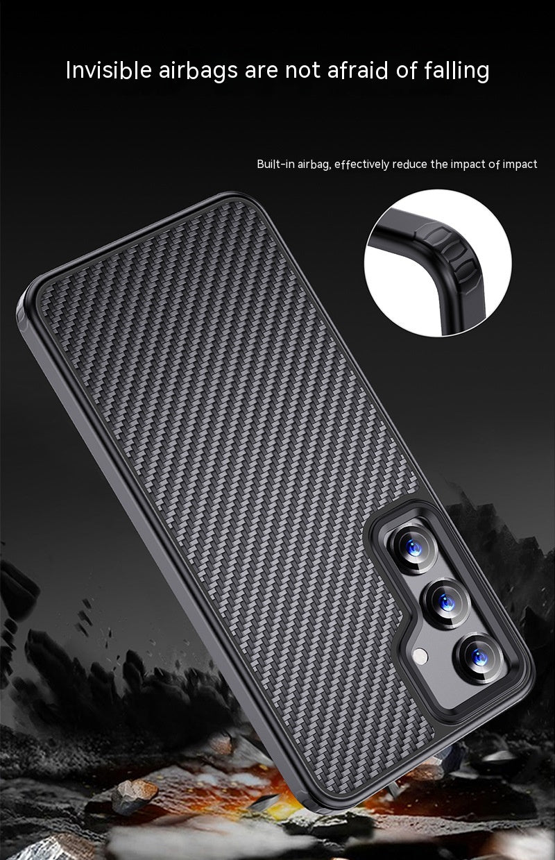 Boîtier de téléphone Aramid Fibre givrée Couverture de protection anti-goutte Coque magnétique