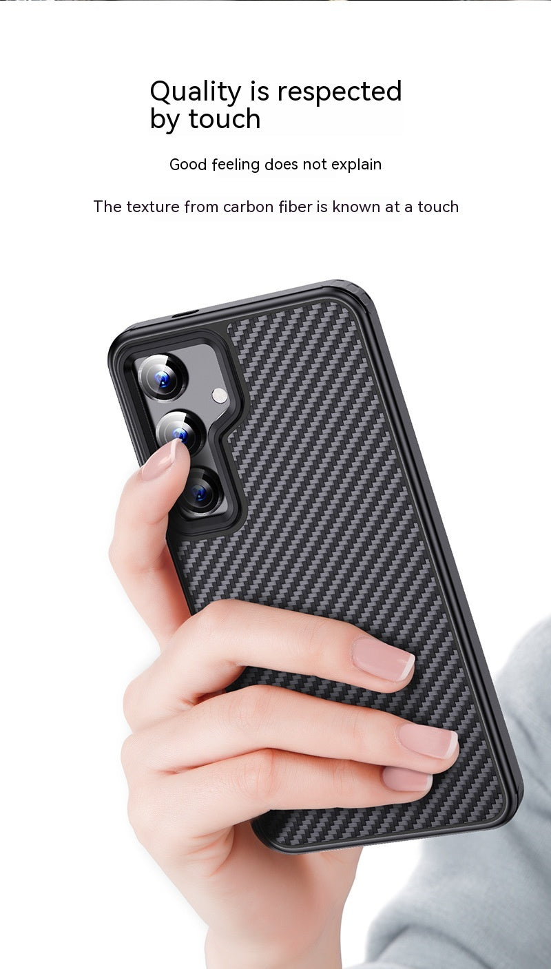 Boîtier de téléphone Aramid Fibre givrée Couverture de protection anti-goutte Coque magnétique