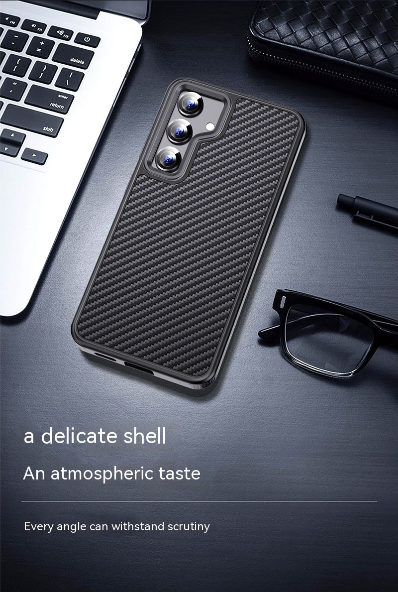Boîtier de téléphone Aramid Fibre givrée Couverture de protection anti-goutte Coque magnétique