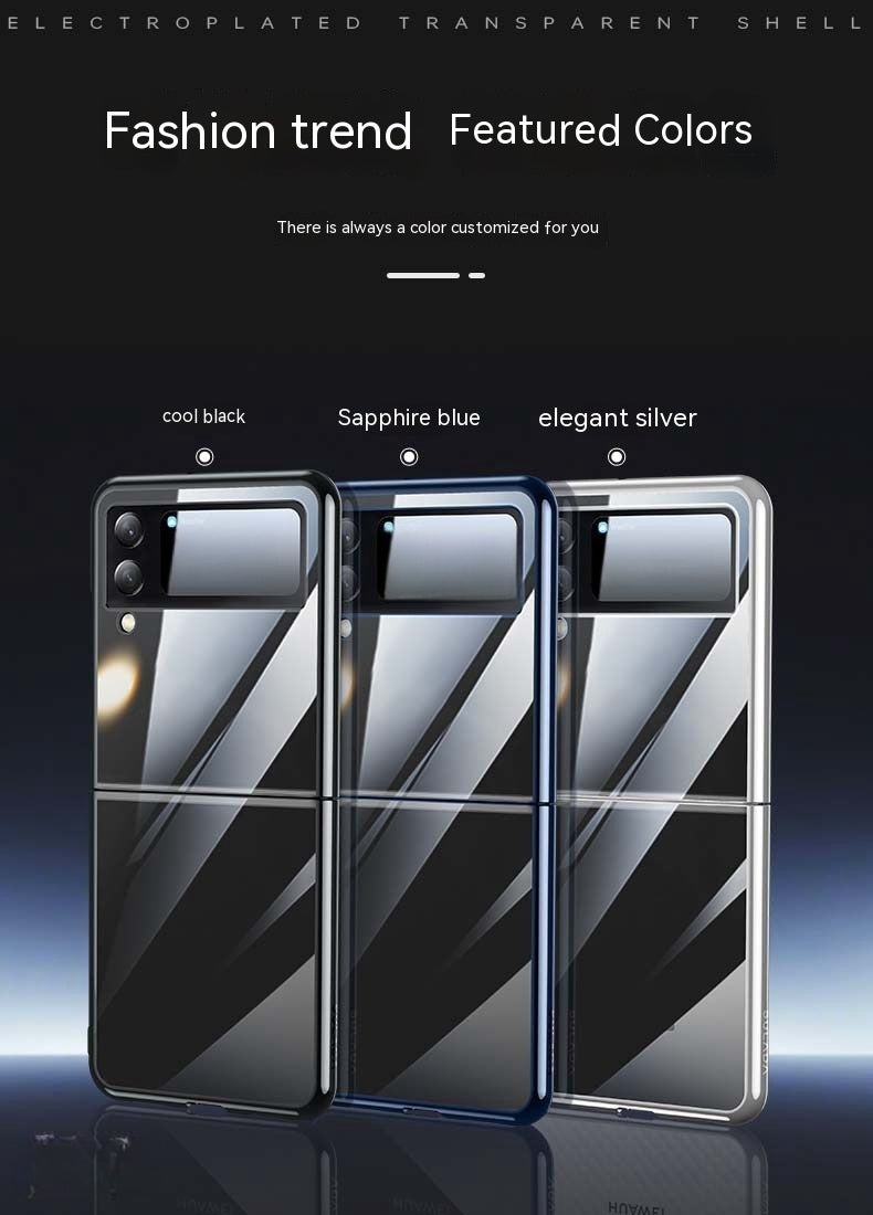 Cas de téléphone écran pliable protection Case électroplacant Pc dur transparent