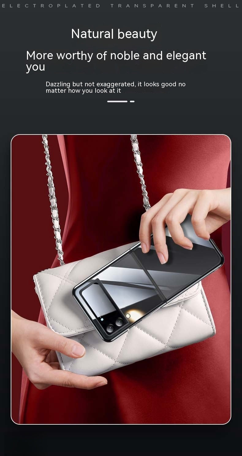 Cas de téléphone écran pliable protection Case électroplacant Pc dur transparent