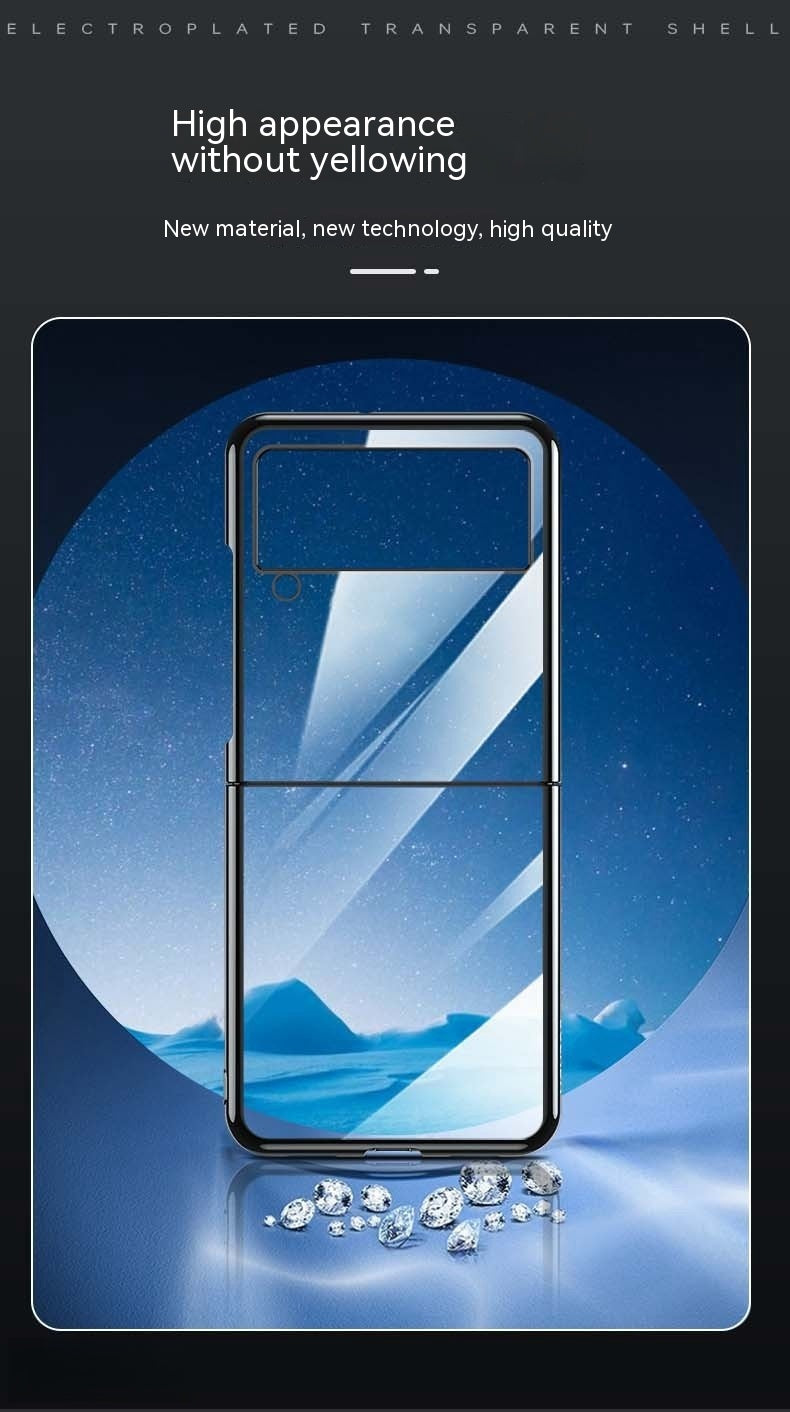 Cas de téléphone écran pliable protection Case électroplacant Pc dur transparent