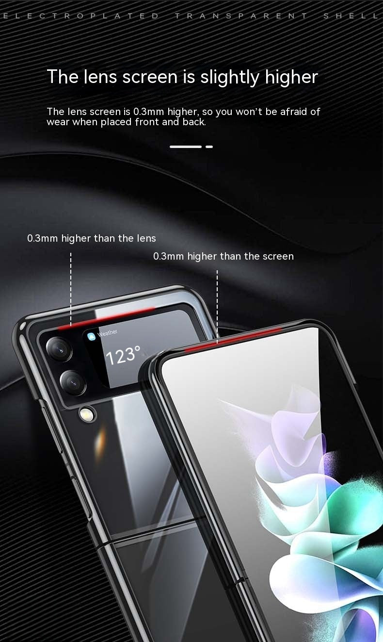 Cas de téléphone écran pliable protection Case électroplacant Pc dur transparent