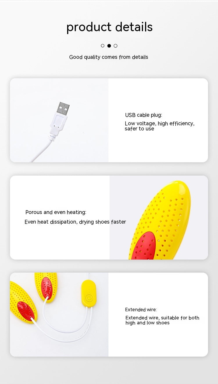 Sèche-chaussures Déodorant désodorisant pour la maison Séchage Portable USB Chauffage en céramique