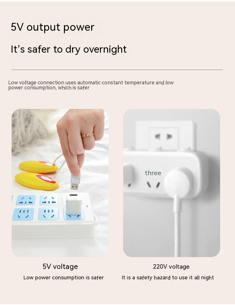 Sèche-chaussures Déodorant désodorisant pour la maison Séchage Portable USB Chauffage en céramique
