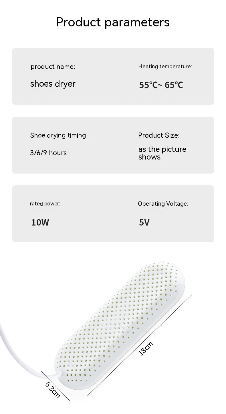 Sèche-chaussures Déodorant désodorisant pour la maison Séchage Portable USB Chauffage en céramique