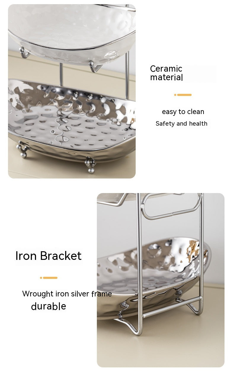 Rangement de la plaque de snack multicouche de style de luxe abordable