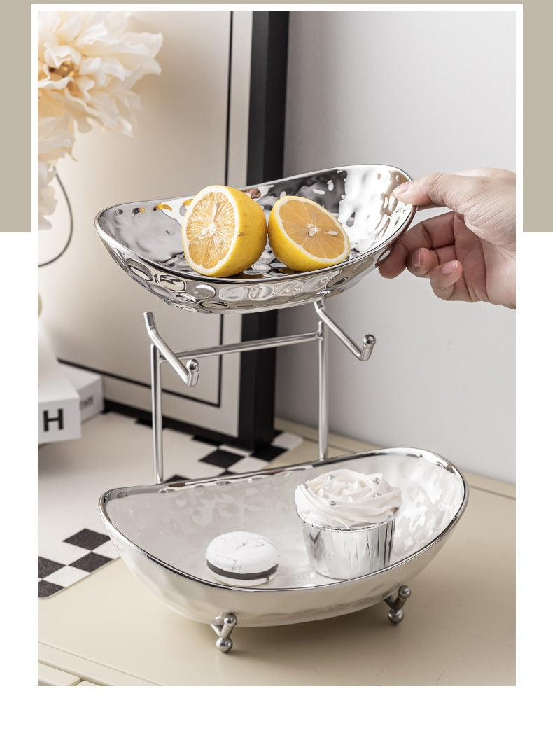 Rangement de la plaque de snack multicouche de style de luxe abordable