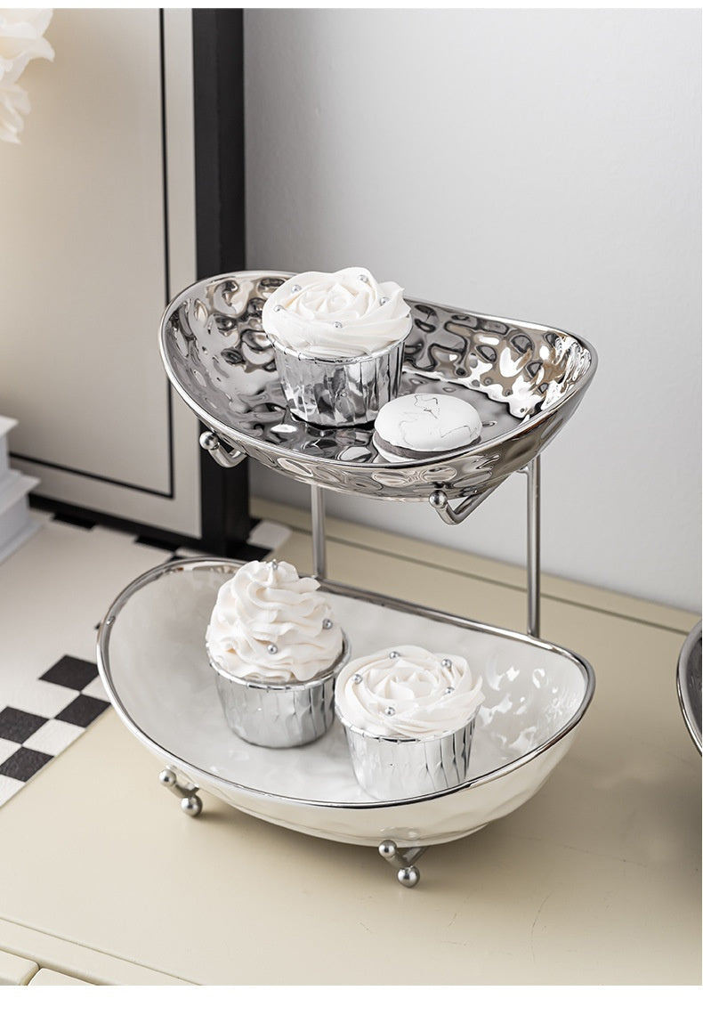 Rangement de la plaque de snack multicouche de style de luxe abordable