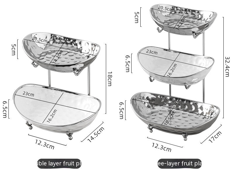 Rangement de la plaque de snack multicouche de style de luxe abordable