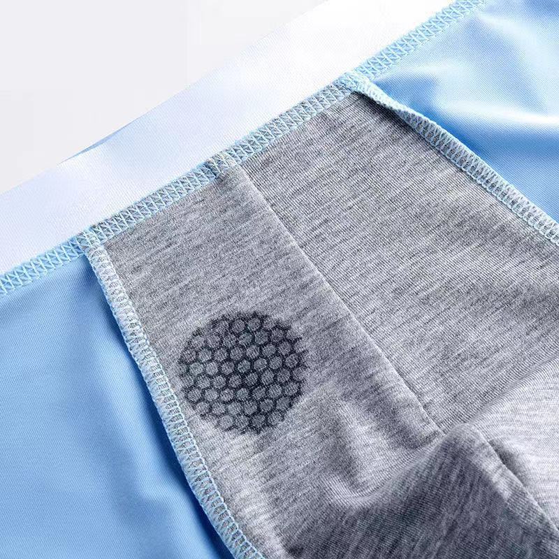 Sous-vêtements en soie de glace de boxer à 4 paquets pour hommes