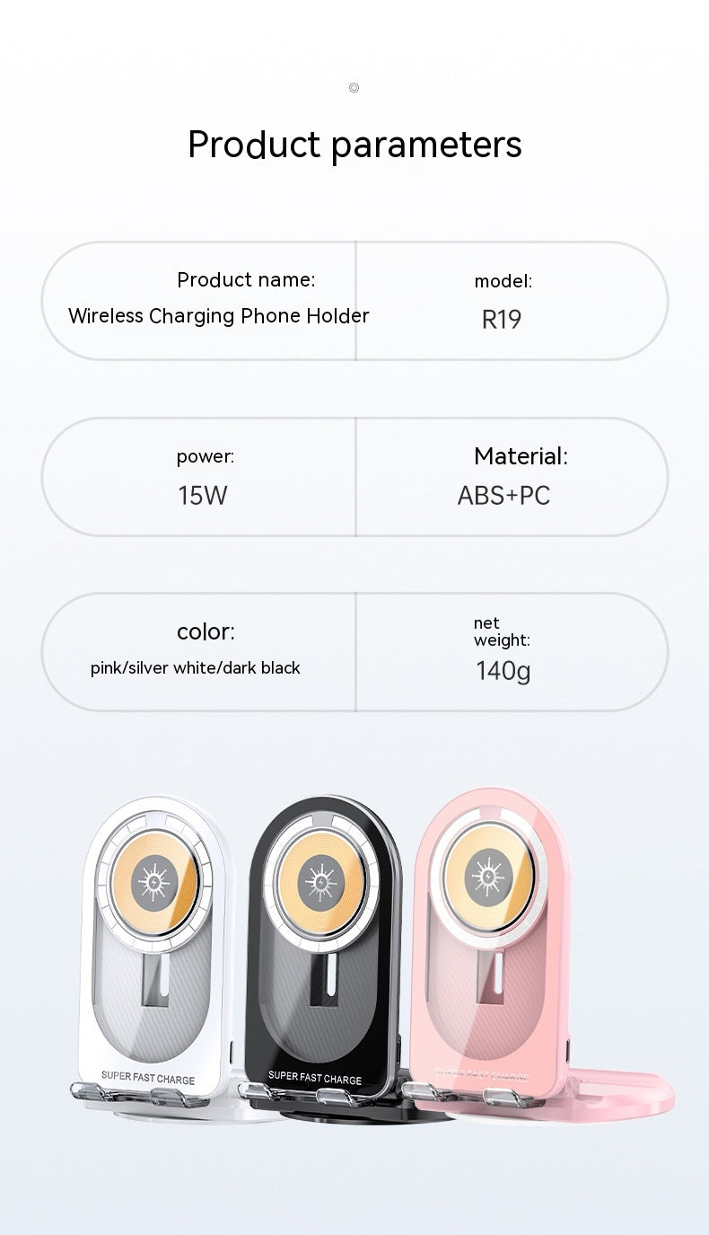 Magsafe Chargeur magnétique sans fil 2-en-1 15W charge rapide Support de fixation