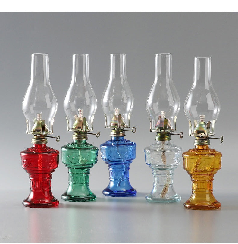 Lampe rétro vintage en verre kérosène