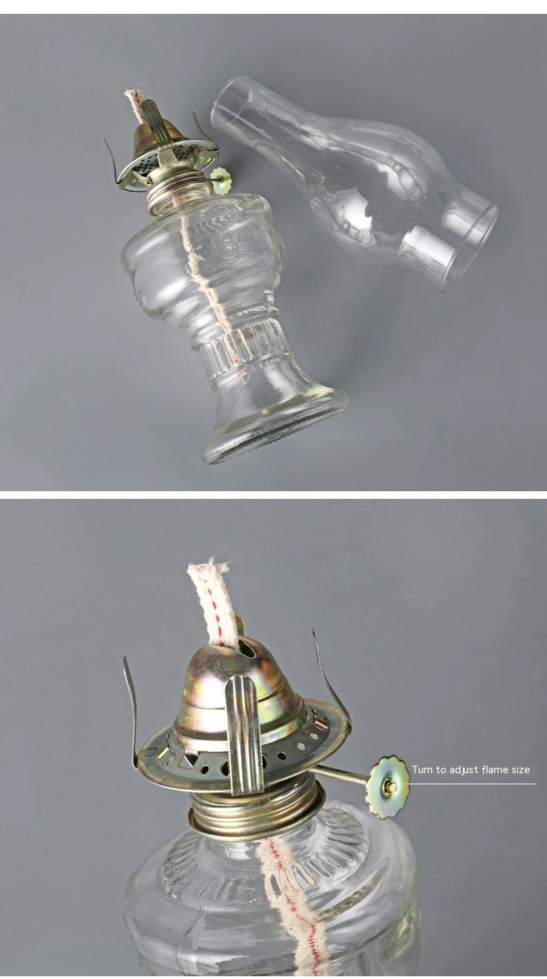 Lampe rétro vintage en verre kérosène