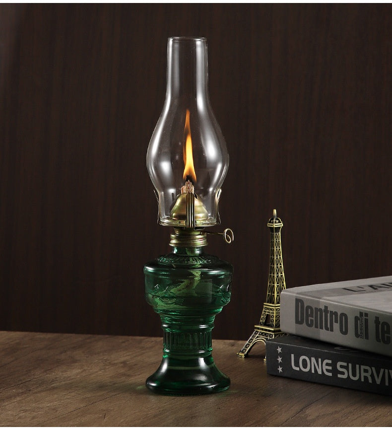 Lampe rétro vintage en verre kérosène