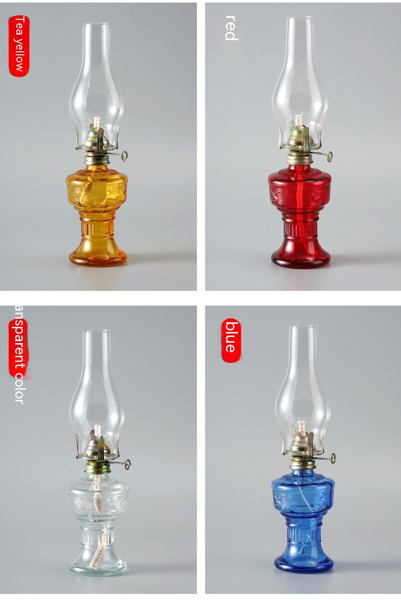 Lampe rétro vintage en verre kérosène