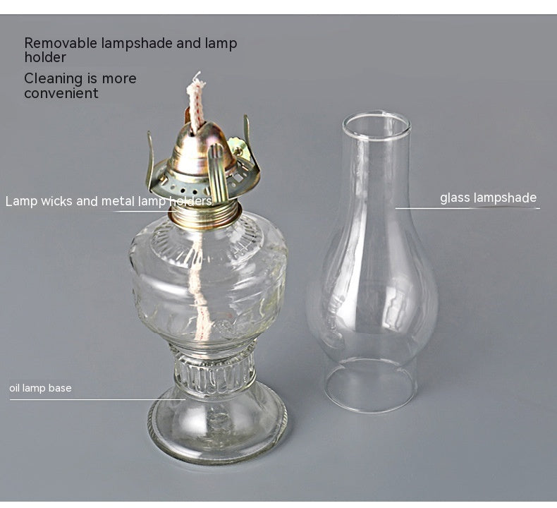 Lampe rétro vintage en verre kérosène