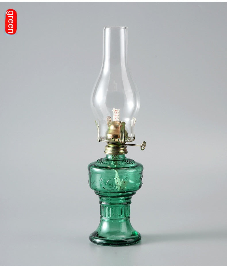 Lampe rétro vintage en verre kérosène