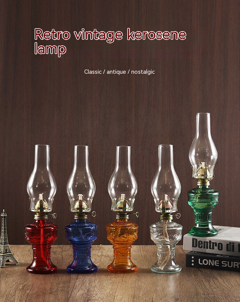 Lampe rétro vintage en verre kérosène