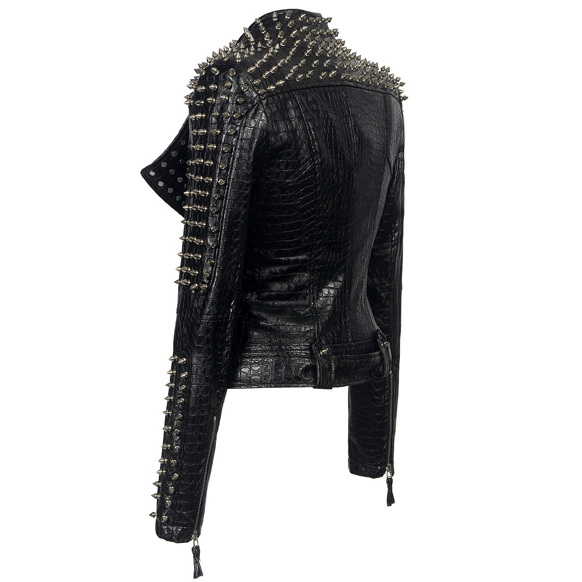 European And American Plus Size Rivet Short Stitching En Cuir de Moto