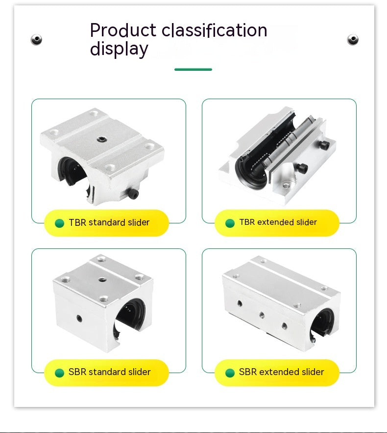 SBR Guide cylindrique linéaire 12 16 20 25 30 35 Guide linéaire Rail High Linear Slide Block