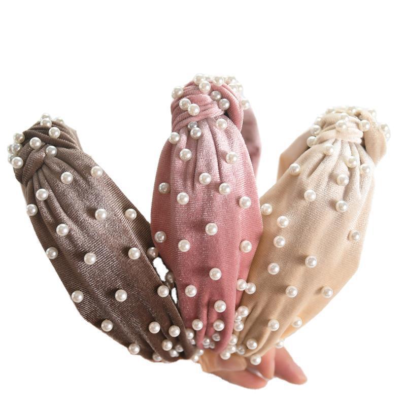 Perle de ongles Velvet noeud cheveux Hoop
