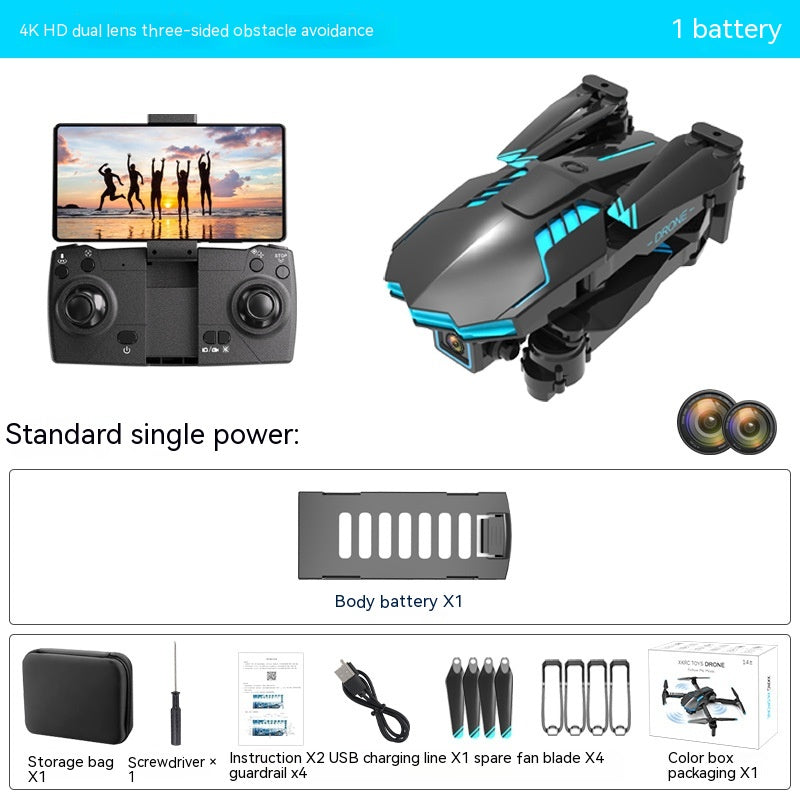 X6 Aérien 4k double caméra Évitement d'obstacle et de télécommande Aircraft Toy