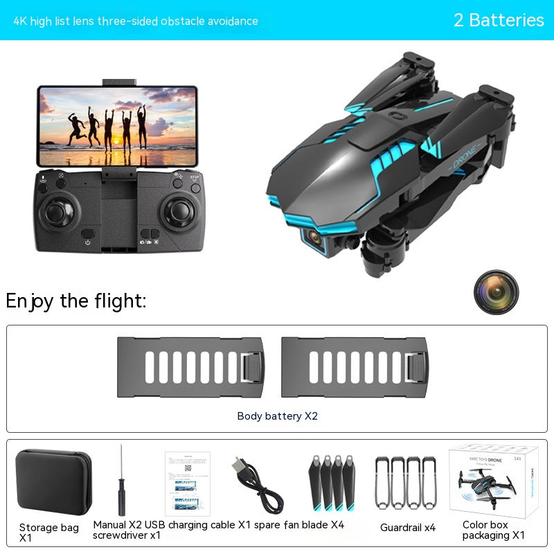 X6 Aérien 4k double caméra Évitement d'obstacle et de télécommande Aircraft Toy