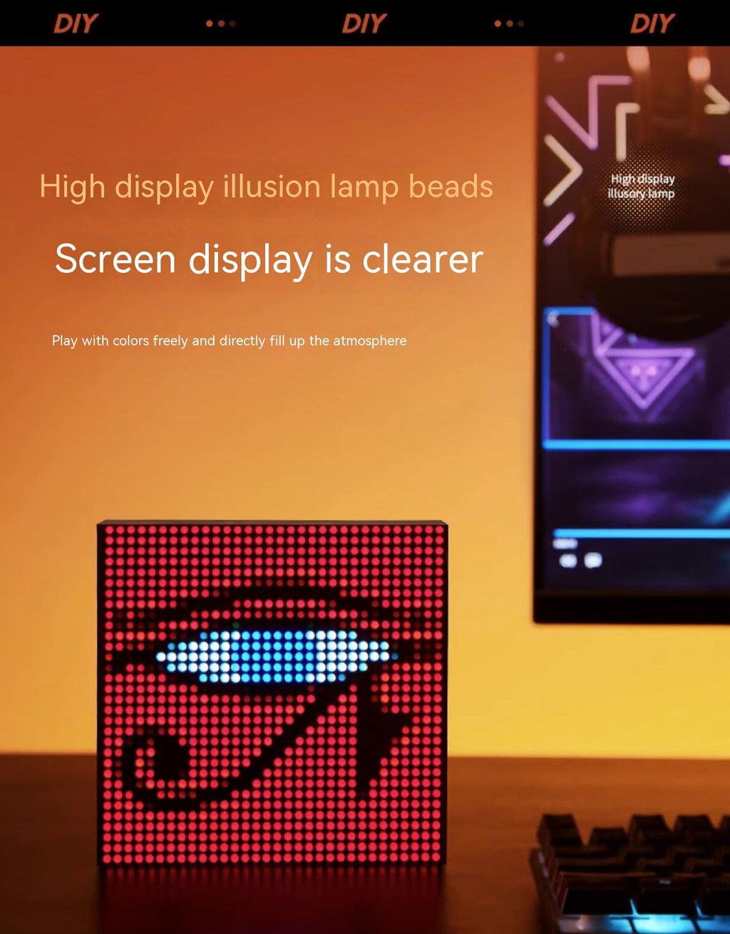 Bricolage Pixel Ambiance Bon article Disposition Night Light E-sports Décoration Table Lampe Bureau C