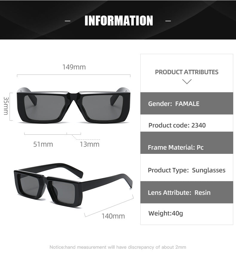 Y2K Girl Super Cool Street Shooting UV-proof Lunettes de soleil en forme spéciale