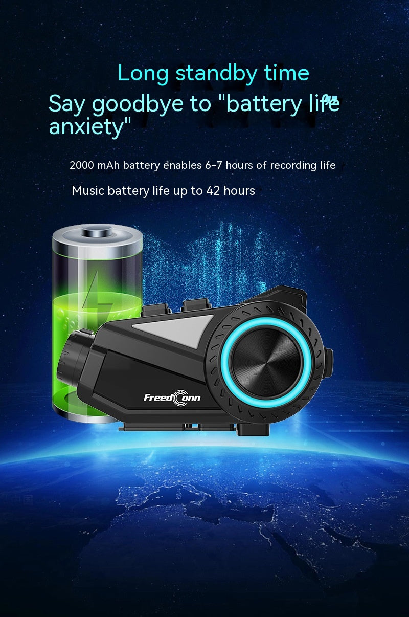 Casque de moto Intercom Bluetooth Headset Driving Recorder R3