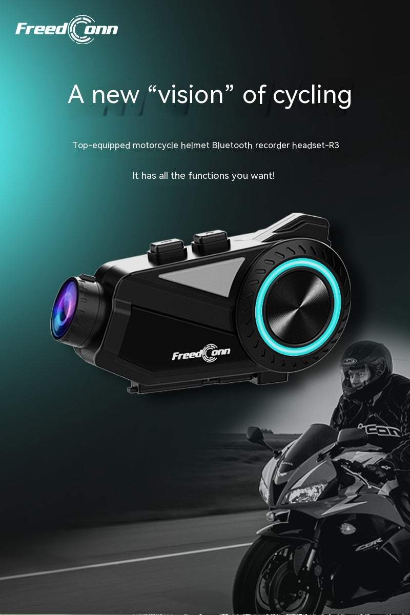Casque de moto Intercom Bluetooth Headset Driving Recorder R3