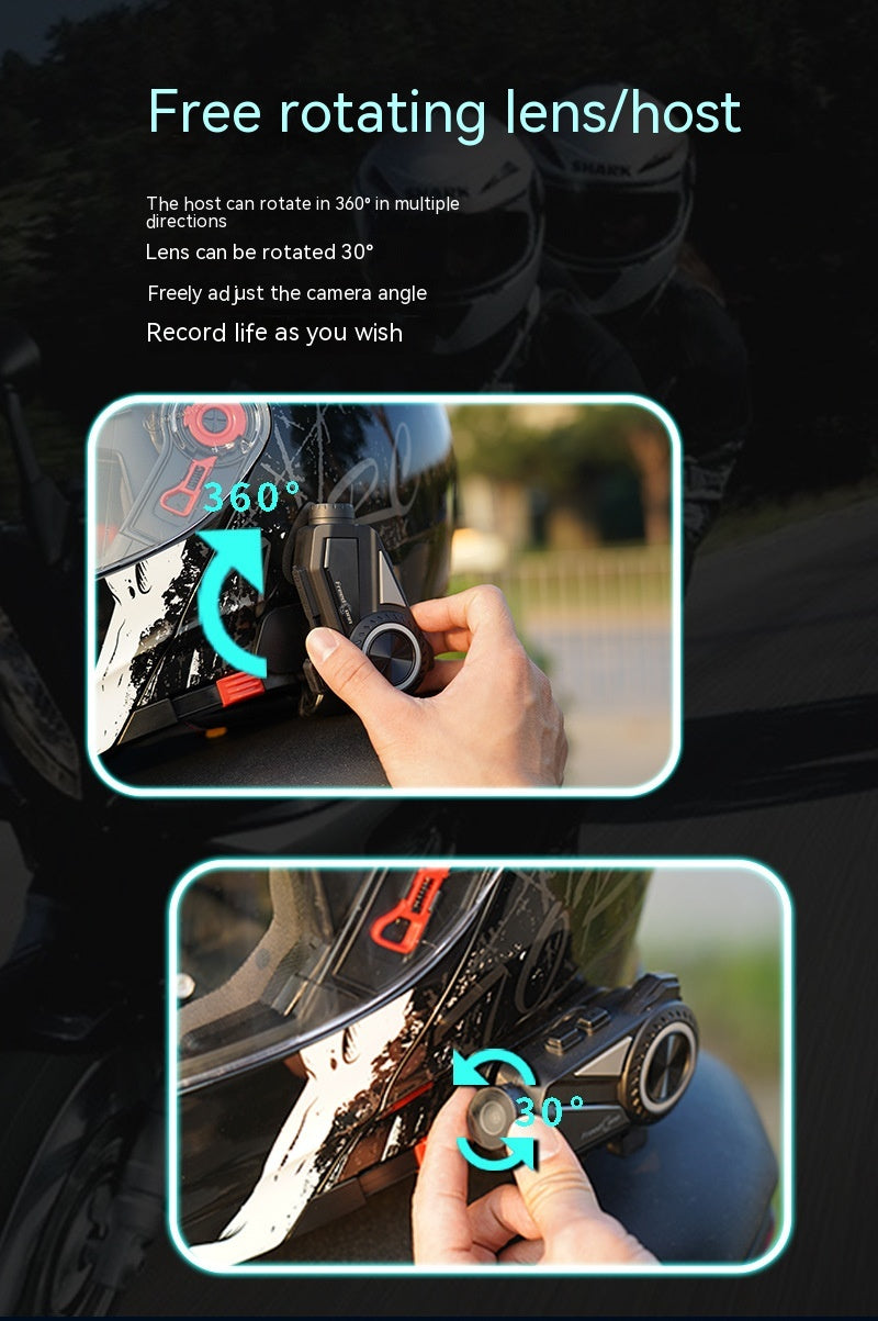 Casque de moto Intercom Bluetooth Headset Driving Recorder R3