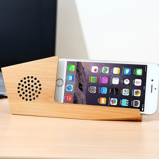 Amplifieur de son de téléphone mobile Support de bureau en bois Lazy