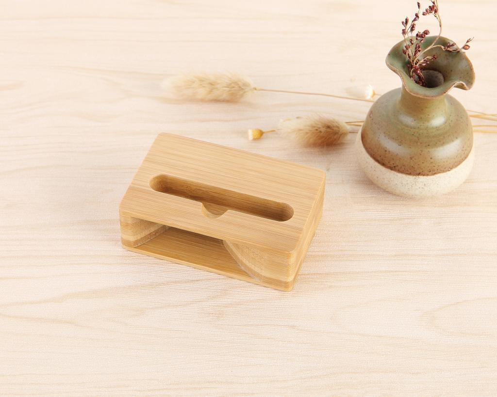 Amplifieur de son de téléphone mobile Support de bureau en bois Lazy